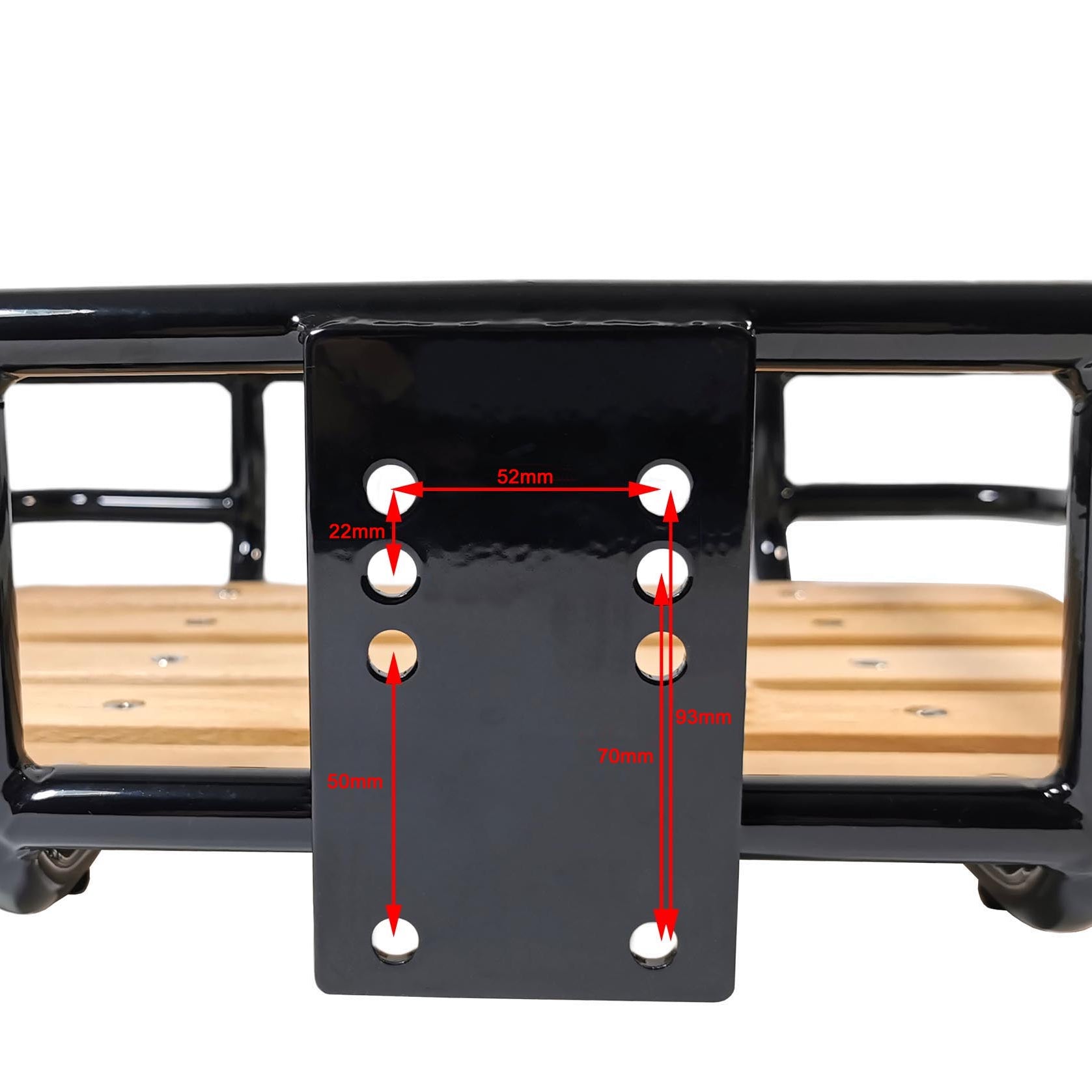 Frontgepäckträger Stahl/Holz Front Loader Gepäckträger vorne Holz Auflage