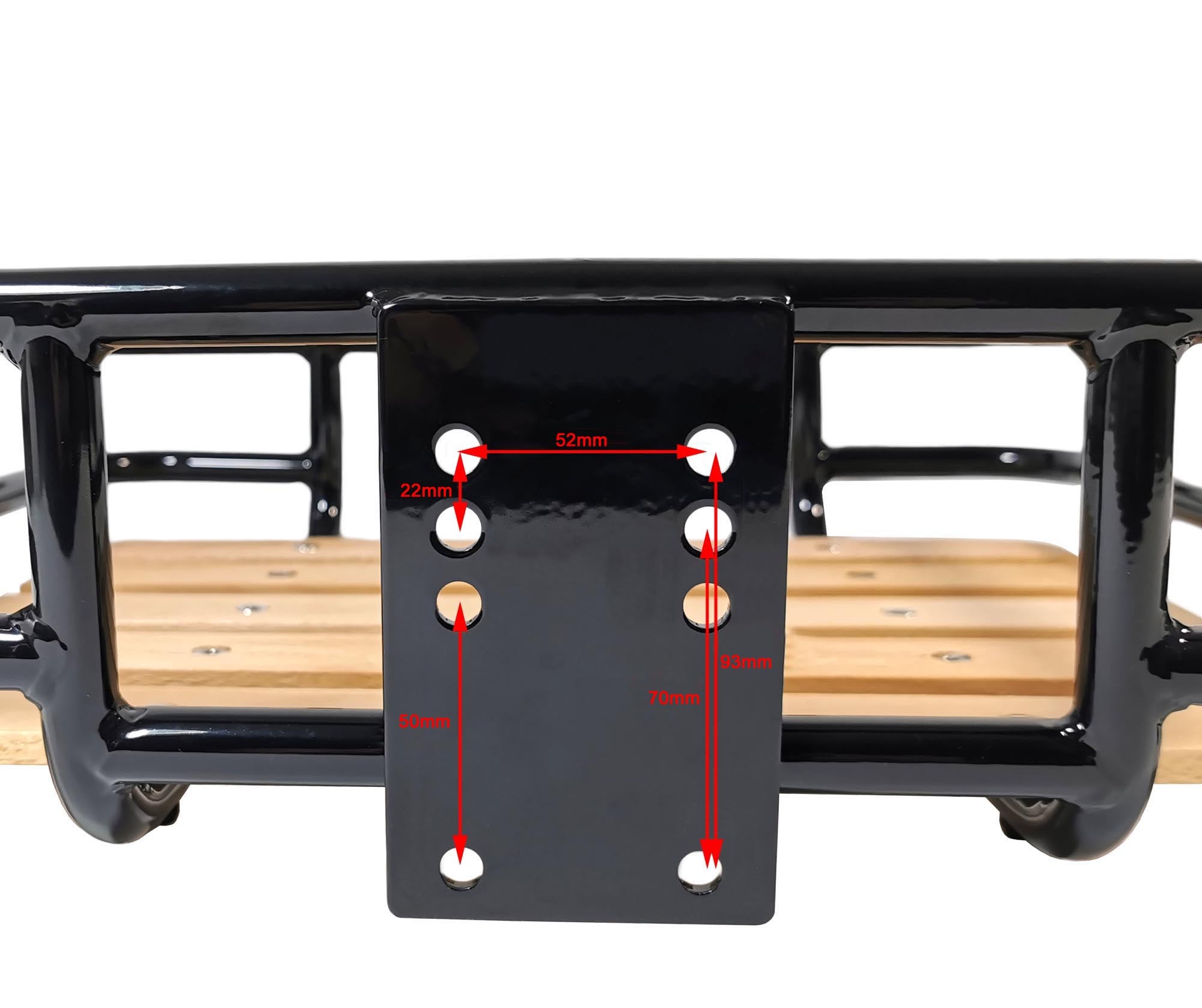 Frontgepäckträger Stahl/Holz Front Loader Gepäckträger vorne Holz Auflage