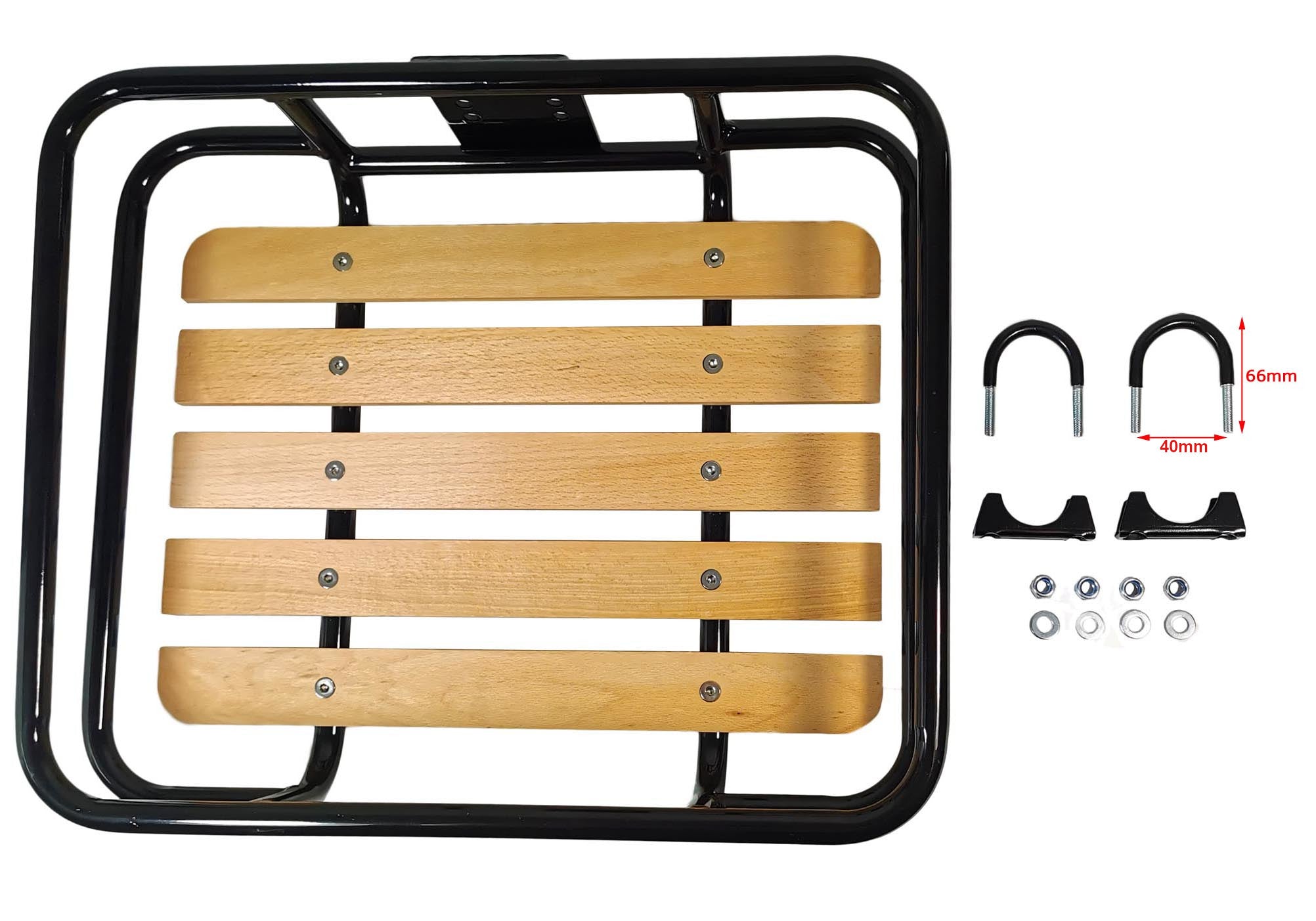 Frontgepäckträger Stahl/Holz Front Loader Gepäckträger vorne Holz Auflage