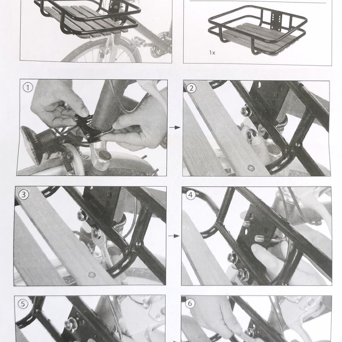 Frontgepäckträger Stahl/Holz Front Loader Gepäckträger vorne Holz Auflage