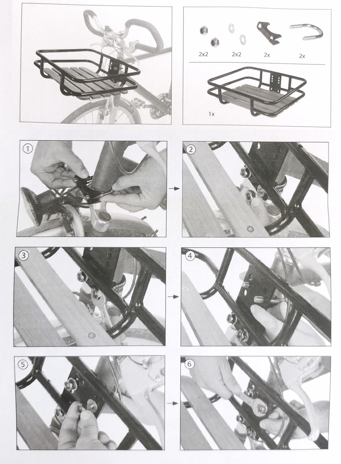 Frontgepäckträger Stahl/Holz Front Loader Gepäckträger vorne Holz Auflage
