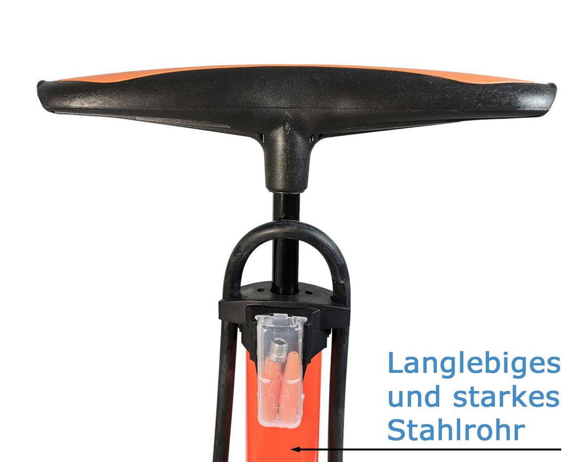Luftpumpe Hochdruck Metall Fahrradpumpe 11 bar Standpumpe Manometer alle Ventile