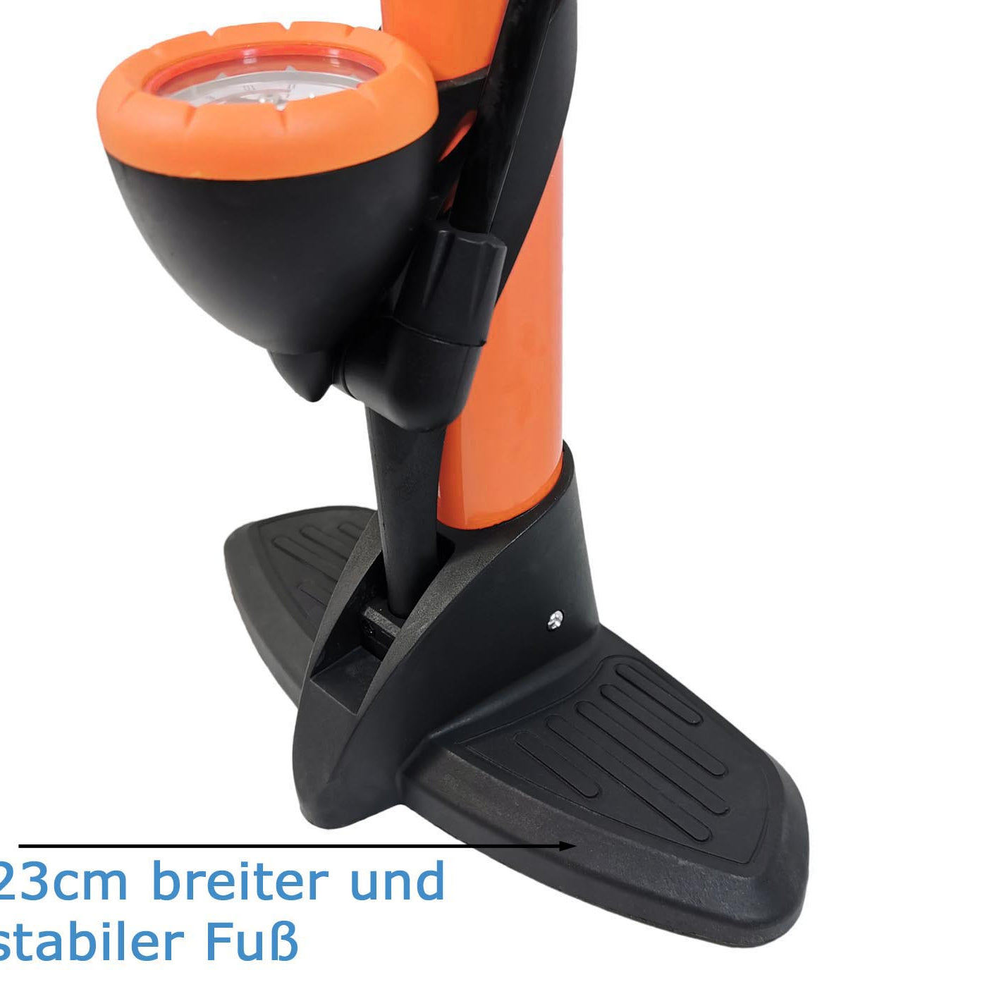 Luftpumpe Metall Fahrradpumpe orange 11 bar Standpumpe Manometer Auto- Dunlop Sclaverantventil