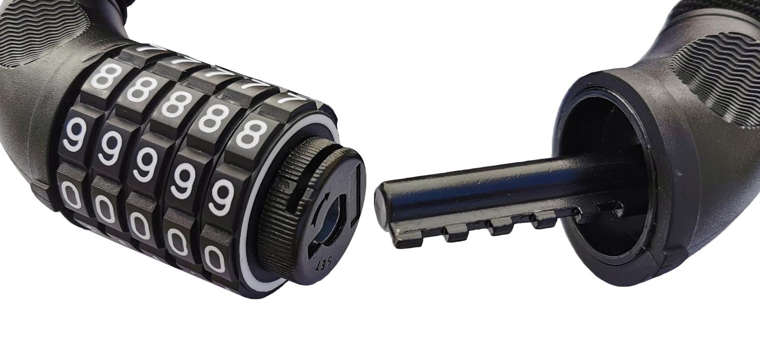 Fahrradschloß Red Loon Kettenschloß 120cm Zahlenschloß Radschloß ummantelt Motorrad Roller