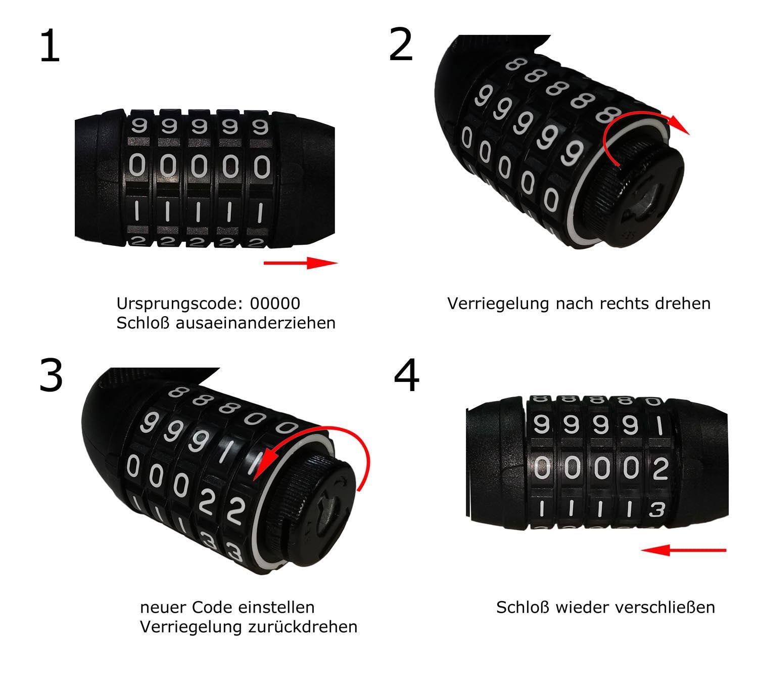 Kettenschloß Fahrradschloß 120cm Zahlenschloß Radschloß ummantelt Motorrad Roller