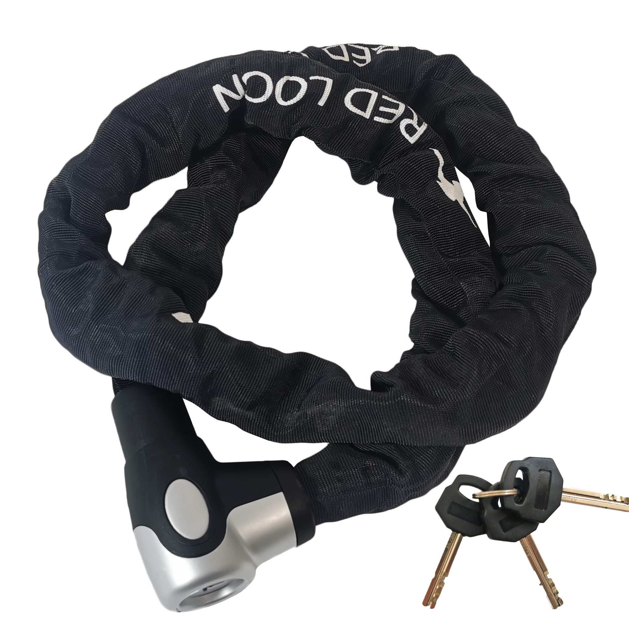 Fahrradschloß eBike Kettenschloß 150cm Radschloß Red Loon Motorrad Roller + Satteltasche