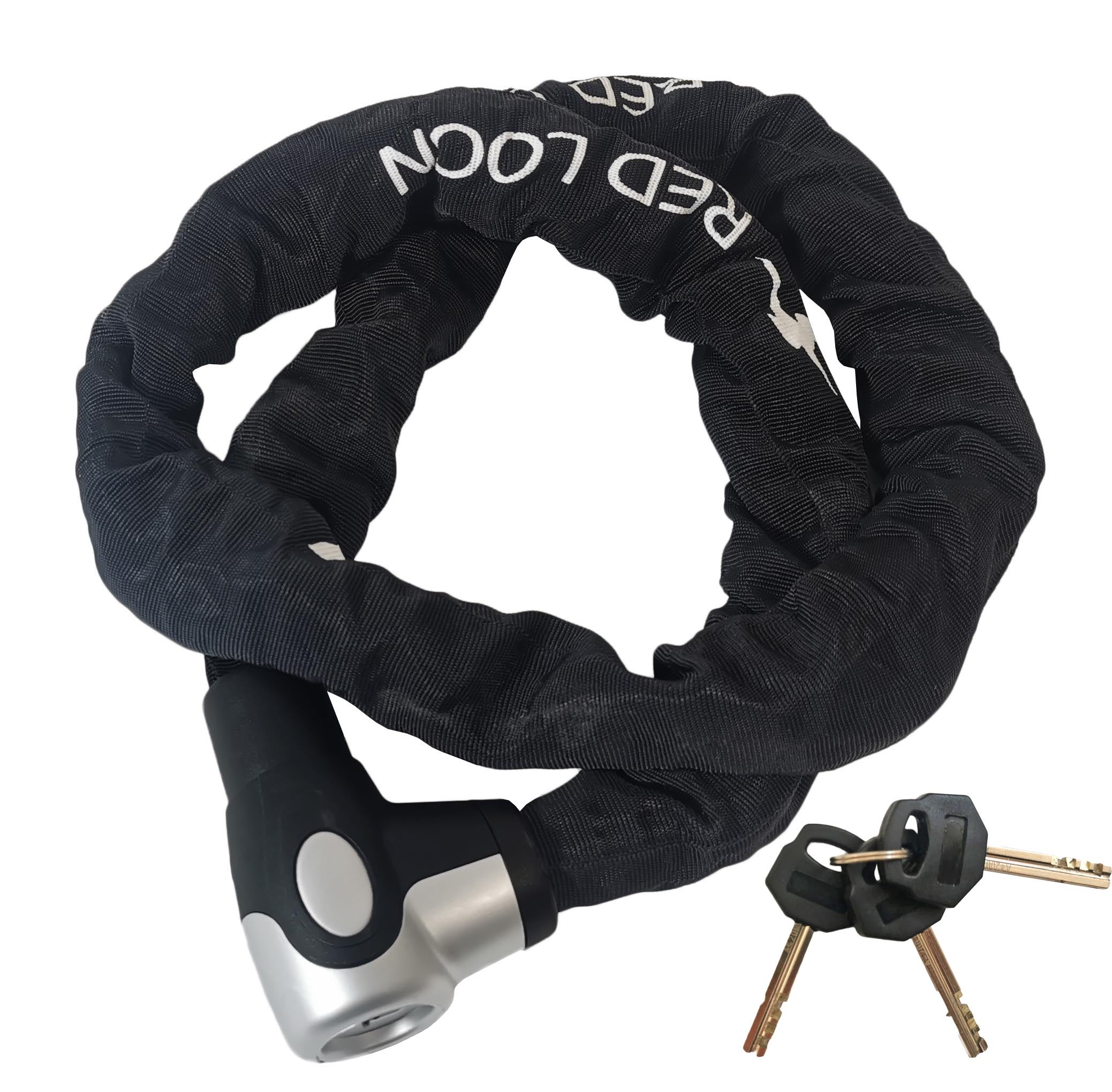 Fahrradschloß eBike Kettenschloß 150cm Radschloß Red Loon Motorrad Roller + Satteltasche