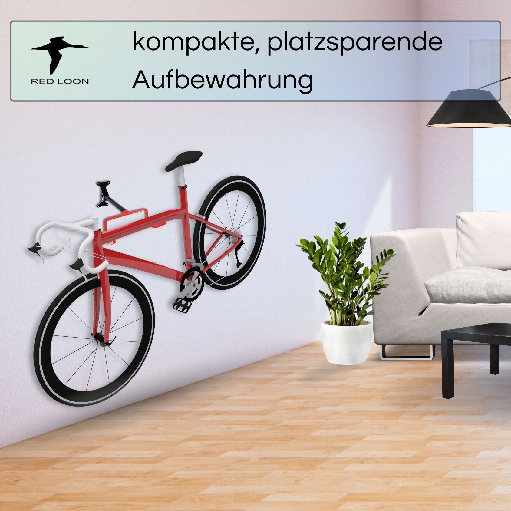 Red Loon Fahrrad Wandhalterung - klappbare Fahrradhalter - 25kg Tragfähigkeit - Fahrrad Aufhängung Wand - Fahrradhalterung Wand für Garage Keller - für MTB Rennrad eBike