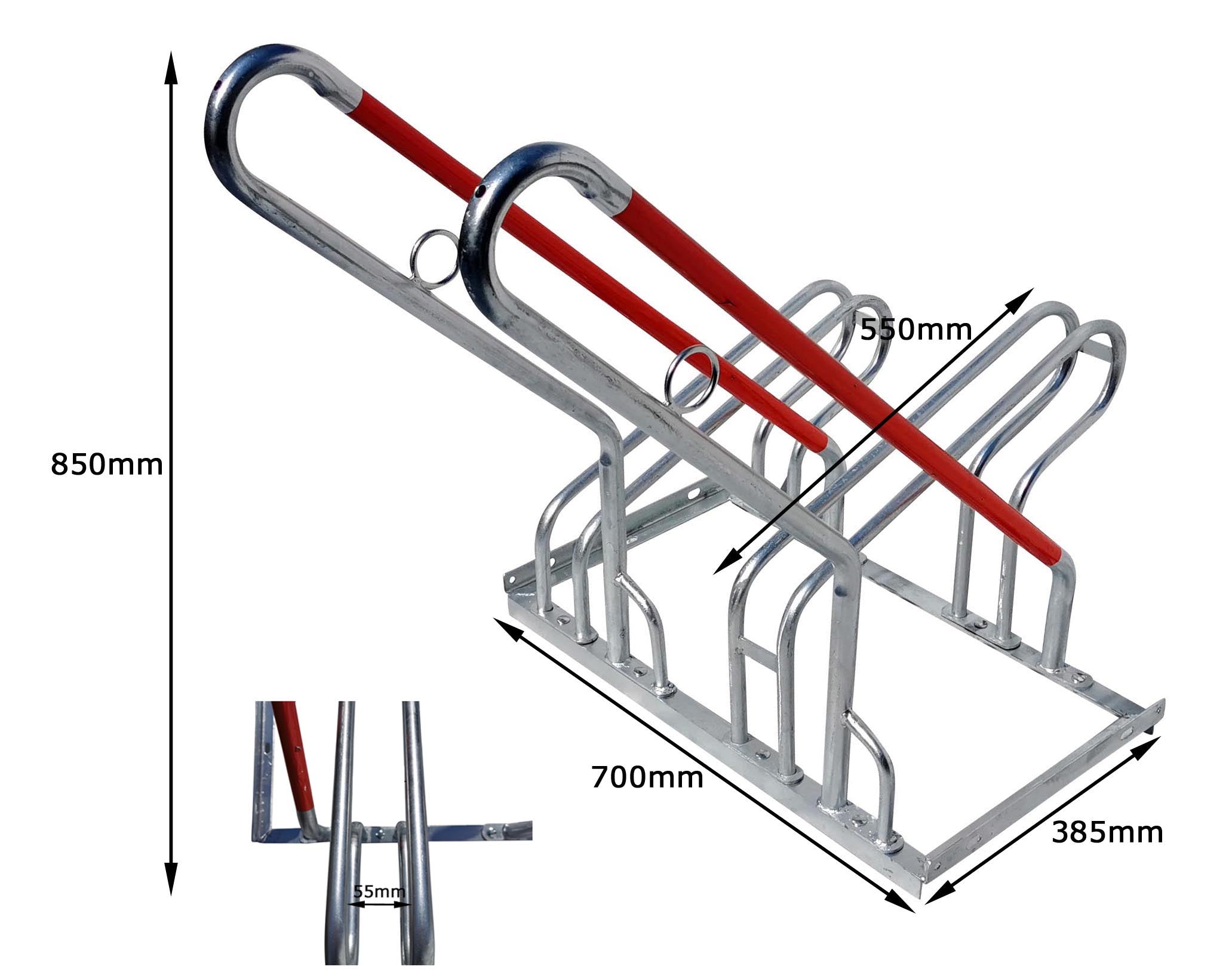2x 2er Fahrradständer Reihenparker Anlehnparker Anlehnbügel B-Ware mit Diebstahlsicherung