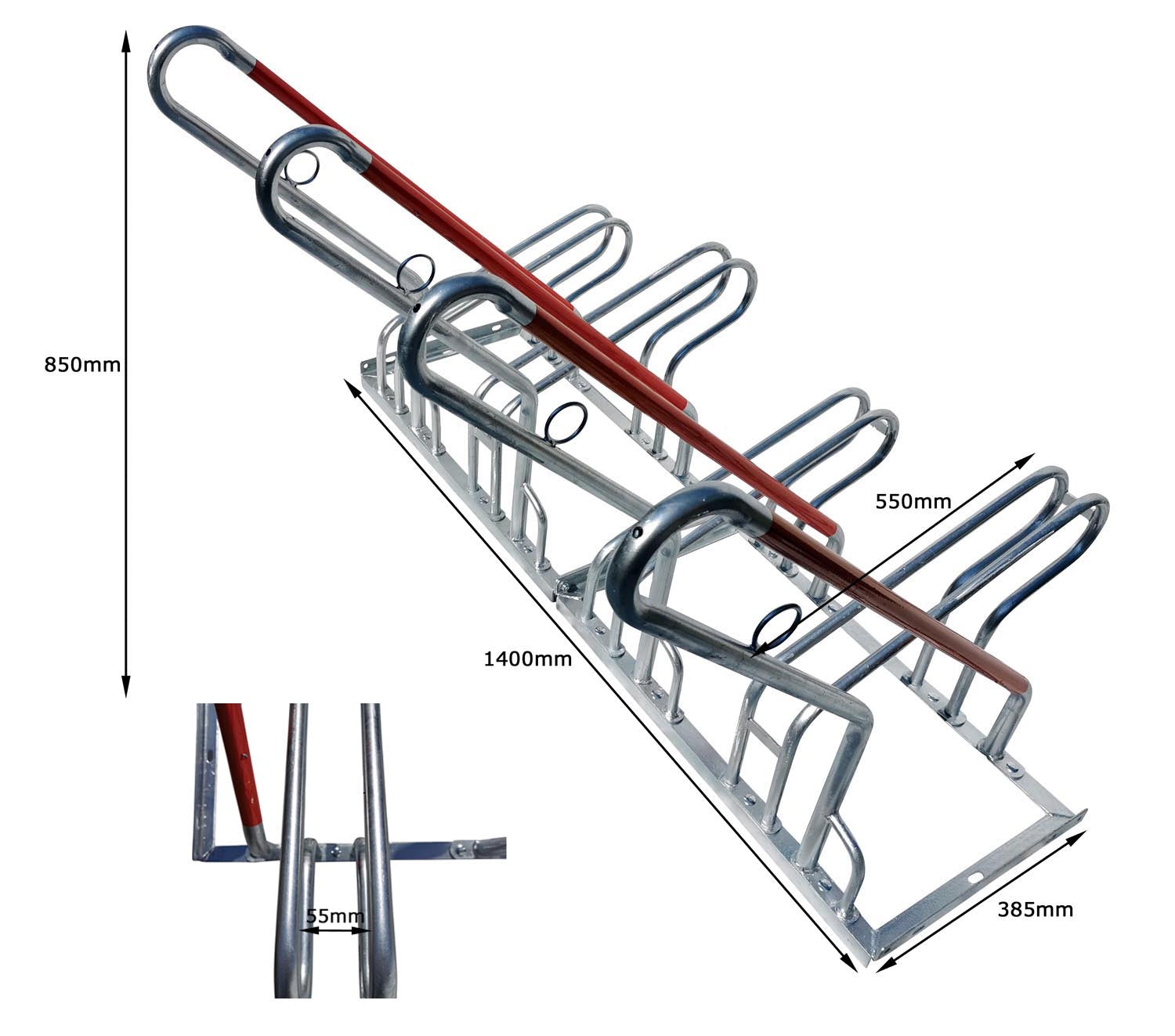 Fahrradständer Reihenparker Anlehnparker Anlehnbügel B-Ware mit Diebstahlsicherung
