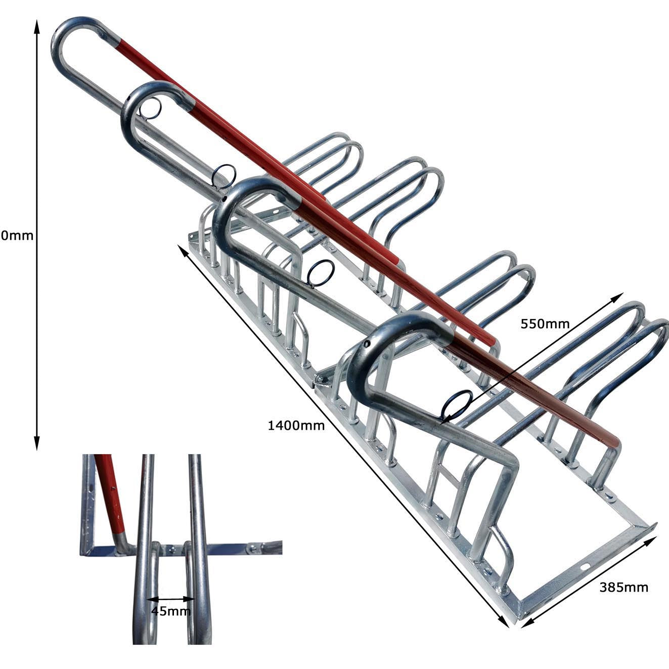 Fahrradständer Reihenparker Anlehnparker Anlehnbügel B-Ware mit Diebstahlsicherung