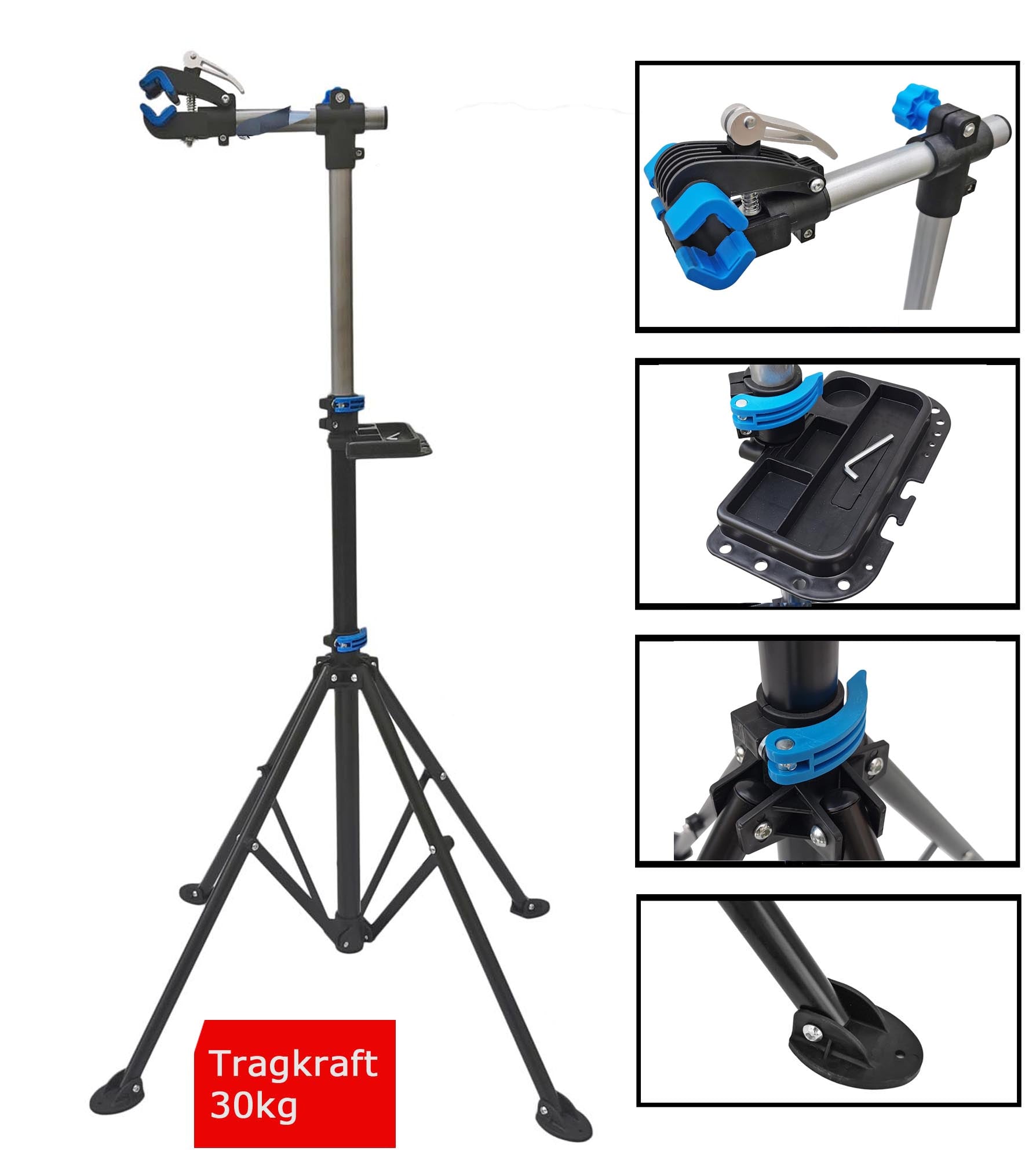 Red Loon Fahrrad Montageständer Premium Reparaturständer Ständer 188cm bis 30kg mit Schnellspanner