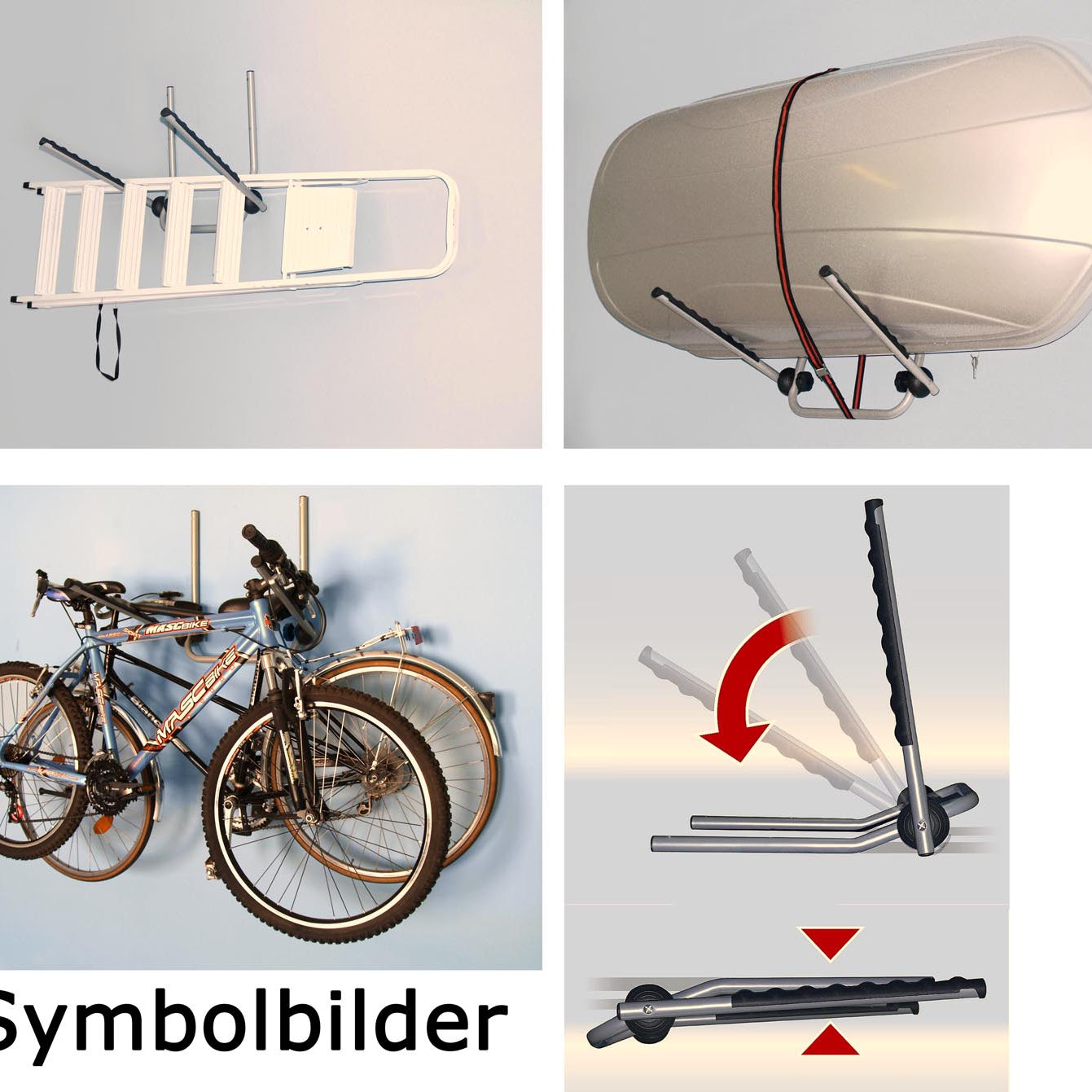 Wandhalter Red Loon Fahrradhalter Radhalter Wand Wandhalterung klappbar 2 Räder