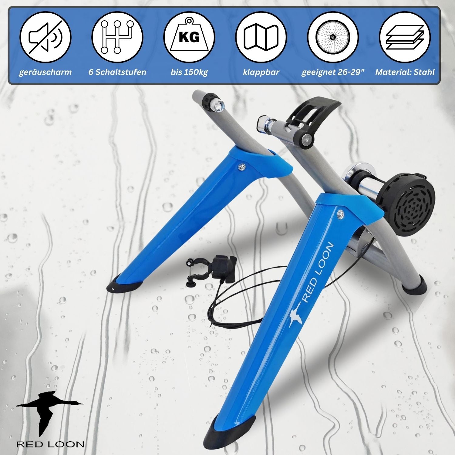 fahrrad laufrolle heimtrainer Red Loon Rollentrainer BTX008 für 26-29" Räder Heimtrainer Rolle magne – Redloonbike24 by vonderpalette