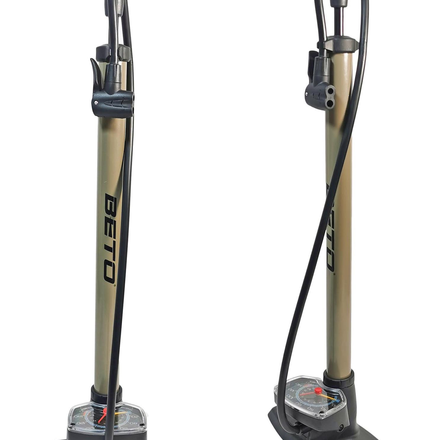 Beto - Stand-Fahrradpumpe Standpumpe - Luftpumpe Fahrrad - Fahrradpumpe mit Manometer - alle Ventile - Französisches Ventil - Fahrrad Luftpumpe Standpumpe - 11 bar/160 psi | by Red Loon