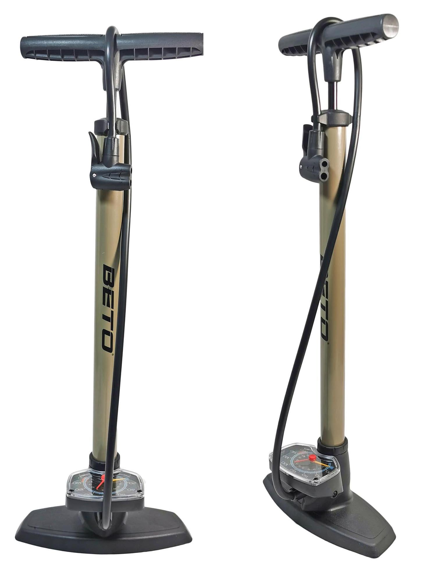 Beto - Stand-Fahrradpumpe Standpumpe - Luftpumpe Fahrrad - Fahrradpumpe mit Manometer - alle Ventile - Französisches Ventil - Fahrrad Luftpumpe Standpumpe - 11 bar/160 psi | by Red Loon