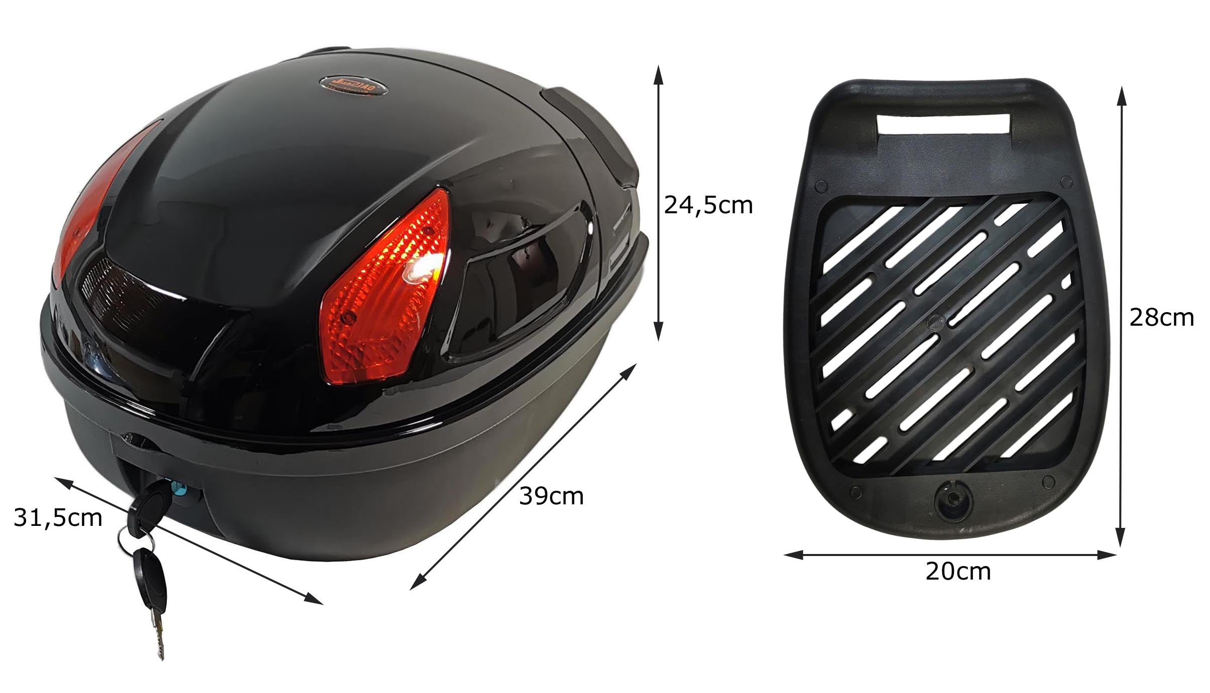 Fahrrad Fahrradbox Topcase Fahrradkoffer abschließbar Helmkoffer 17 Ltr Helmbox