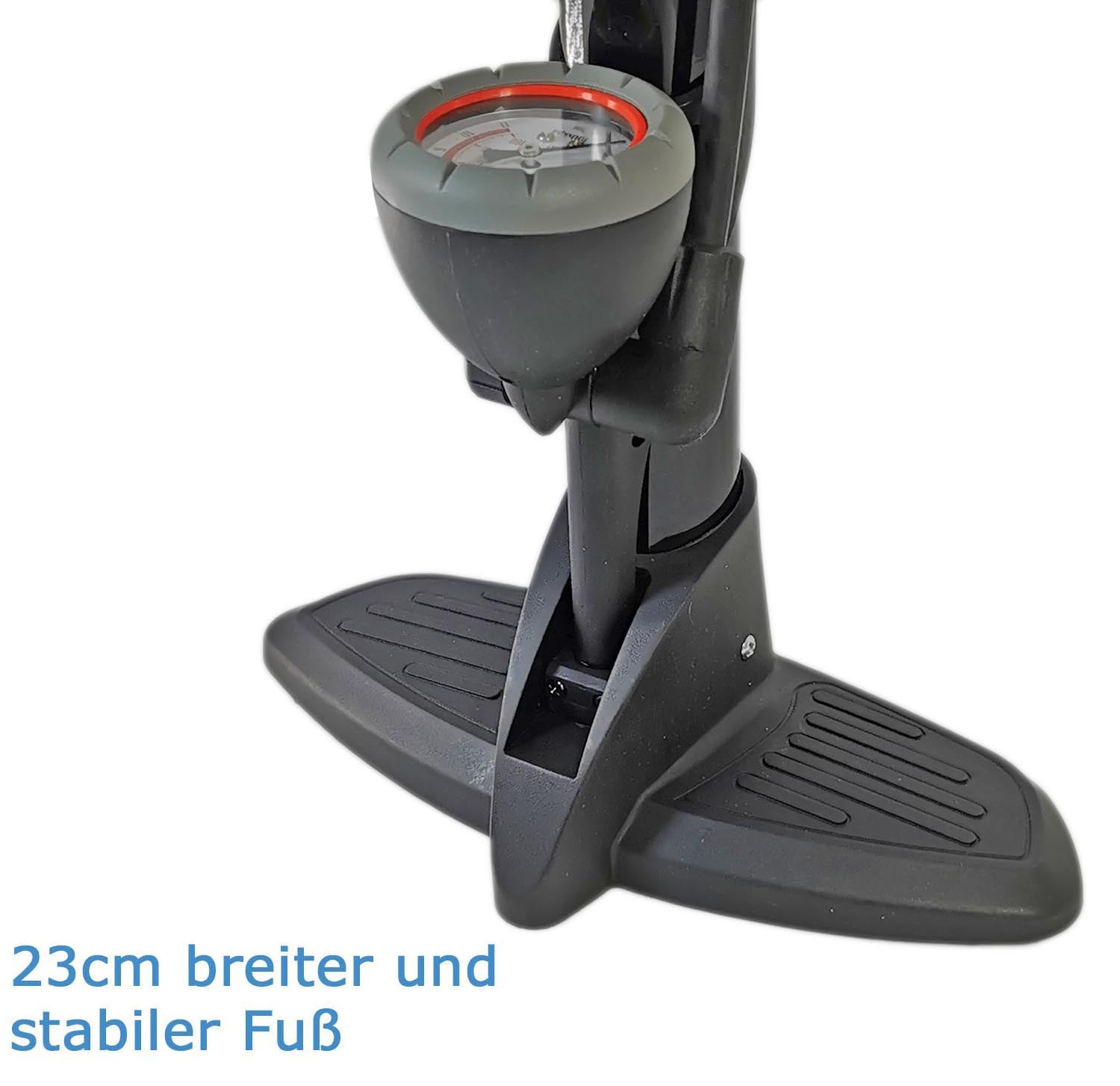 Luftpumpe Metall Fahrradpumpe 11 bar Standpumpe Manometer Auto- Dunlop Sclaverantventil