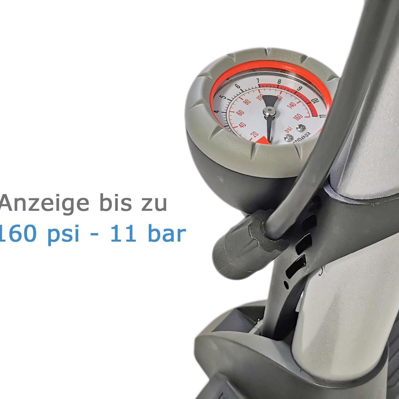 Luftpumpe Metall Fahrradpumpe 11 bar Standpumpe Manometer Auto- Dunlop Sclaverantventil