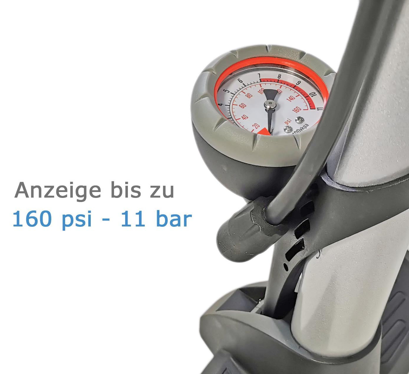 Luftpumpe Metall Fahrradpumpe 11 bar Standpumpe Manometer Auto- Dunlop Sclaverantventil