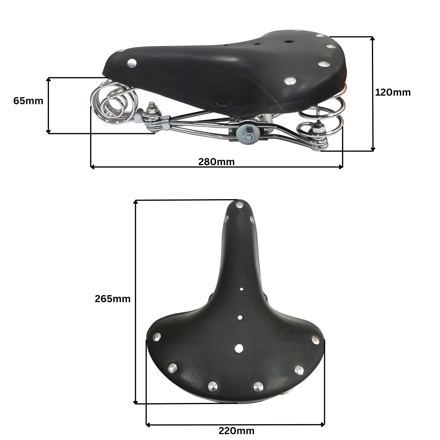 Fahrradsattel BGB-916 Ledersattel Retro Sattel Fahrradsitz Hollandrad gefedert