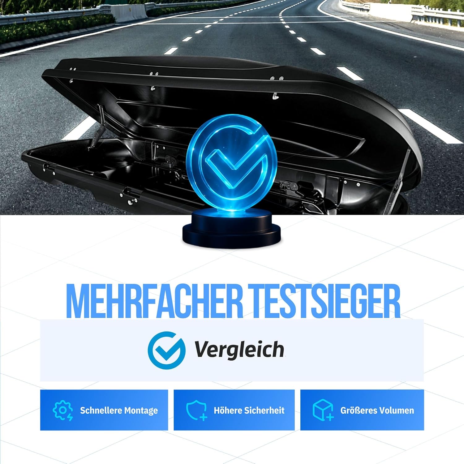 Dachbox VDP Xtreme 500 schwarz Dachkoffer 500 Liter Autokoffer abschließbar