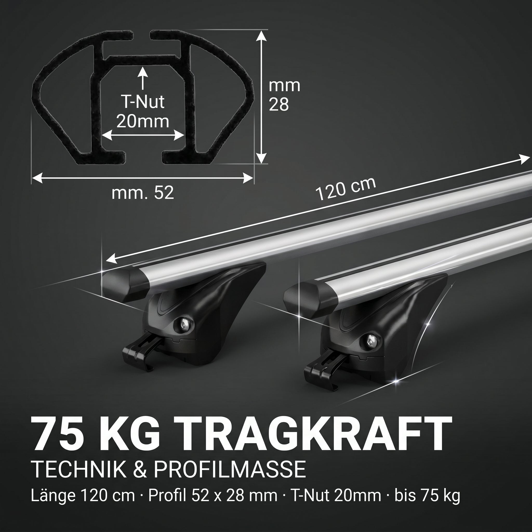 Dachbox VDPJUXT600 600Ltr abschließbar + Dachträger/Relingträger VDP KING2 kompatibel mit für Audi A6 (4G/C7) Avant (5 Türer) 15-18