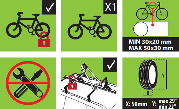 3x Fahrradträger Juza Alu Aufsatz abschließbar Dach Fahrradhalter Dachfahrradträger
