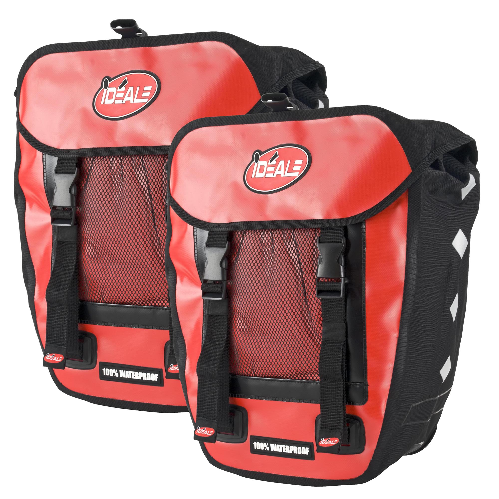 IDEALE HITEC 3 Fahrradtaschen Gepäcktaschen schwarz/rot