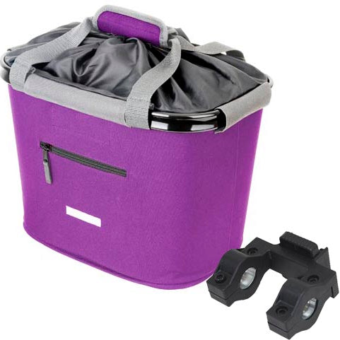 Lenkerkorb Fahrradkorb Fahrrad Korb vorne - abnehmbar - faltbar - Blue Bird - mit Quick-Clip Halterung - zusätzliche 2. Halterung - ca. 20 Liter Volumen- für eBike geeignet