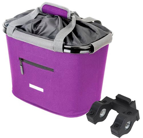 Lenkerkorb Fahrradkorb Fahrrad Korb vorne - abnehmbar - faltbar - Blue Bird - mit Quick-Clip Halterung - zusätzliche 2. Halterung - ca. 20 Liter Volumen- für eBike geeignet