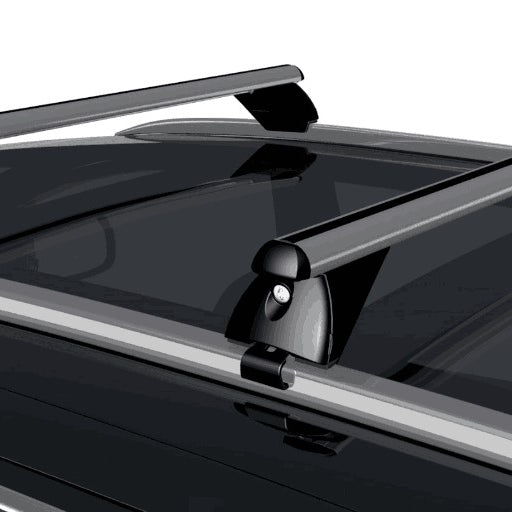 Dachbox VDPJUXT600 600Ltr abschließbar  + Alu Dachträger RB003 kompatibel mit für Opel Grandland X (5Türer) ab 2017