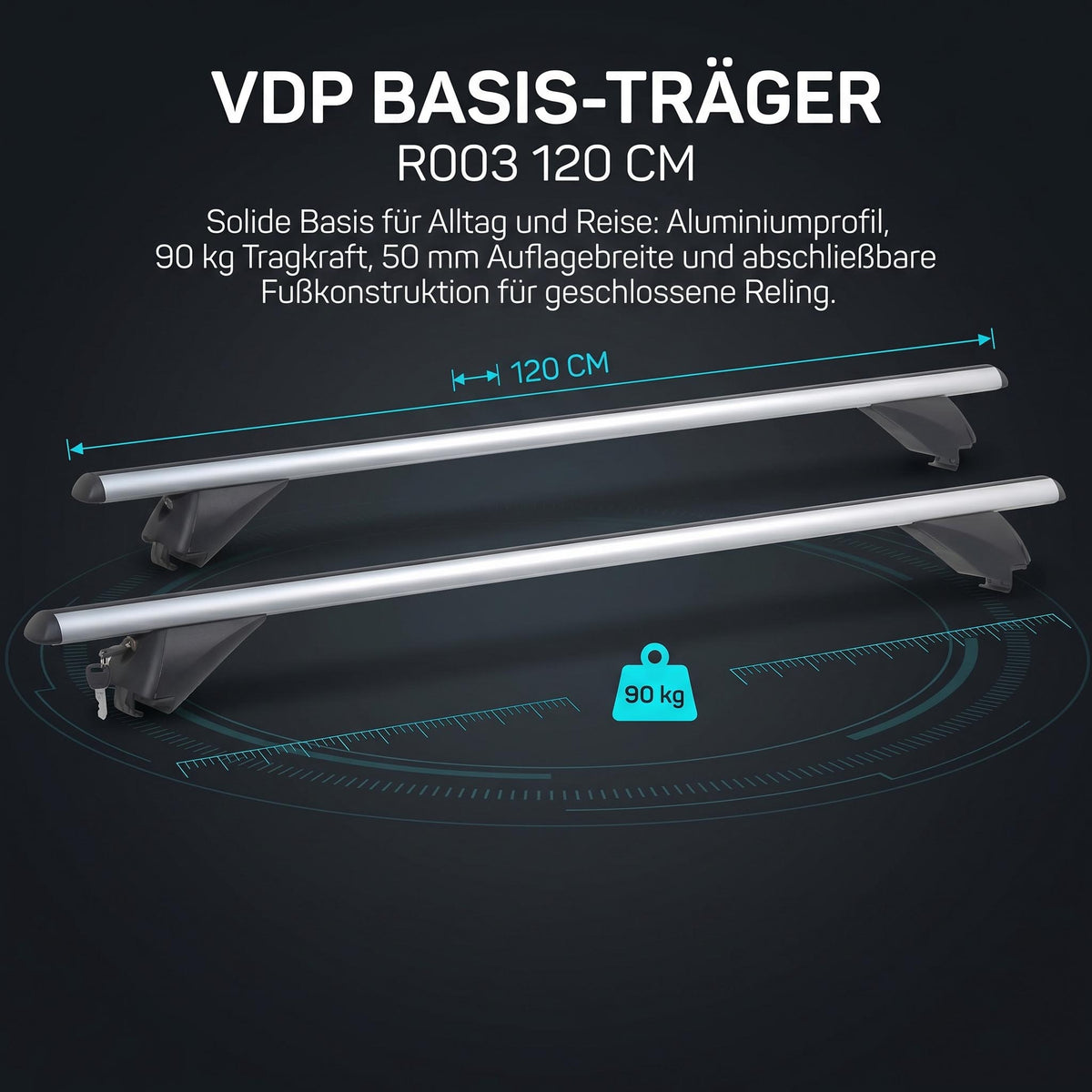 VDP Dachbox VDPJUXT600 600Ltr abschließbar + Alu Dachträger RB003 kompatibel mit für Mercedes Classe C Kombi IV (5Türer) ab 2015