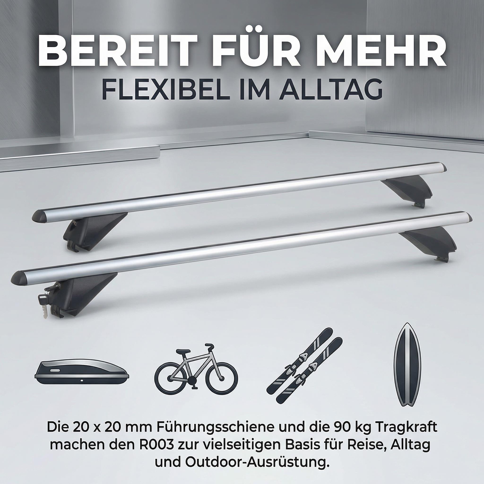 VDP Dachbox VDPJUXT500 500Ltr abschließbar schwarz + Alu Dachträger RB003 kompatibel mit für Peugeot 508 Kombi / 508 RXH (5Türer) ab 2011
