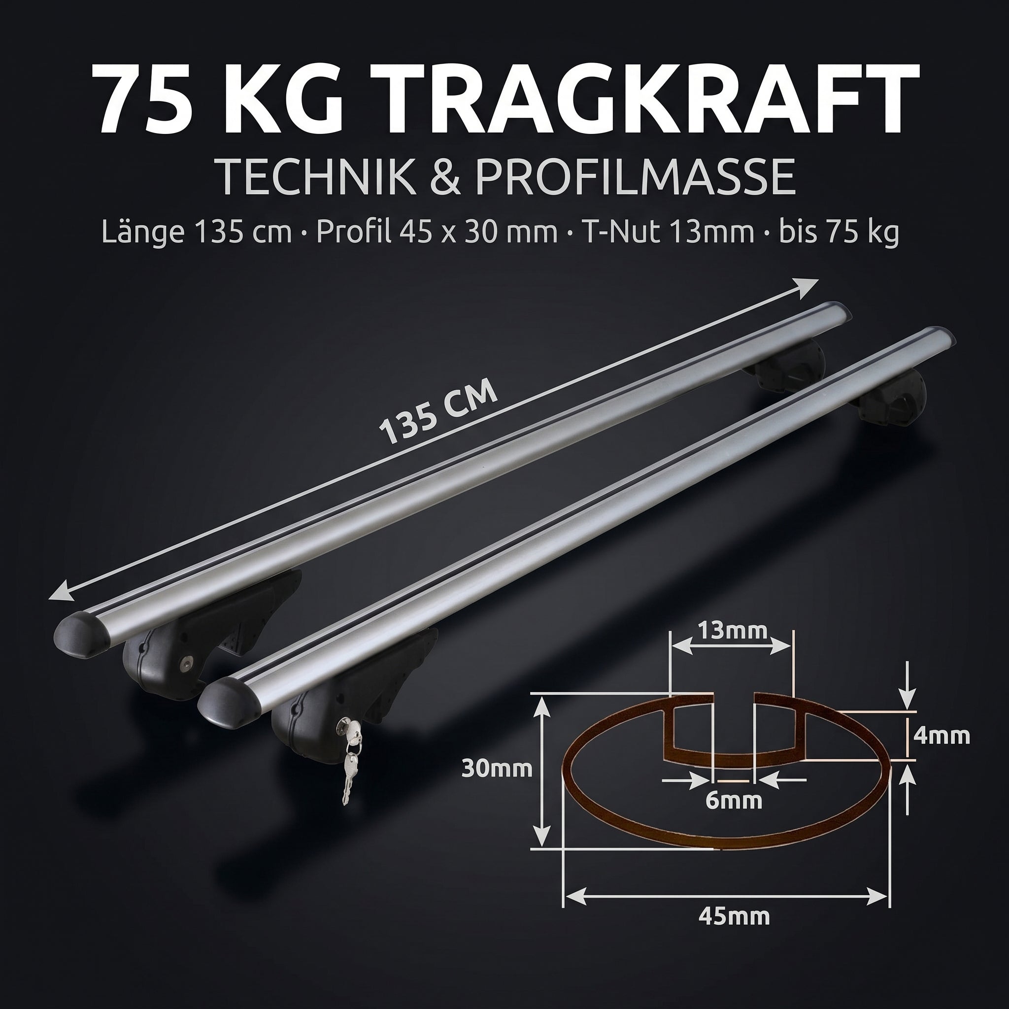 Dachbox VDP-BA400 + Relingträger Rio 135 kompatibel mit für VW Touran Kombi ab 2003