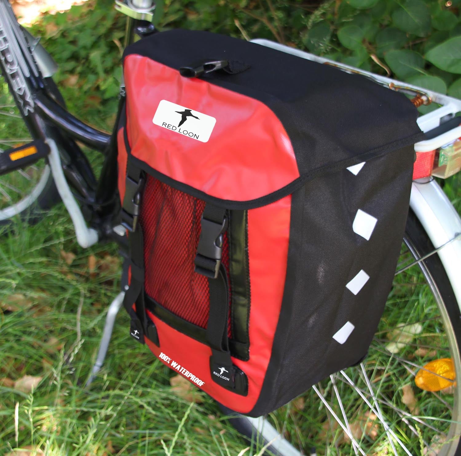 IDEALE HITEC Fahrradtasche Gepäcktasche schwarz/rot NEU