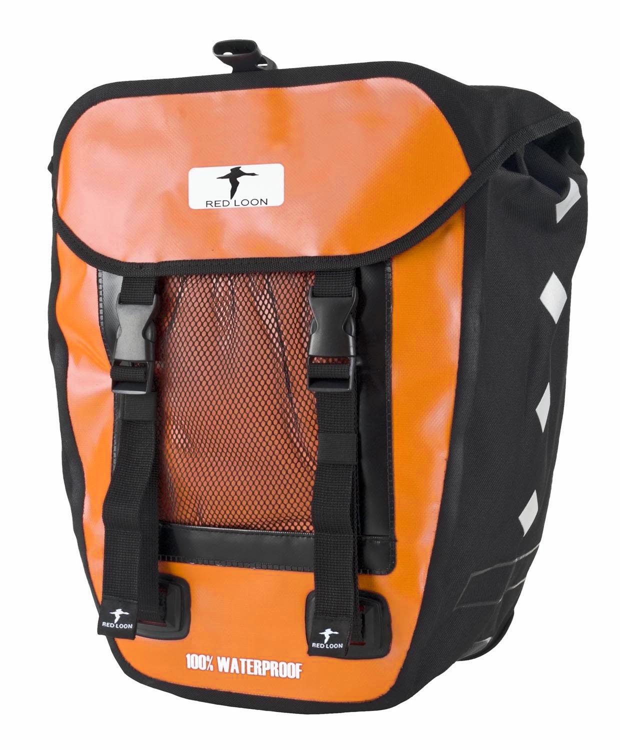 Red Loon Pro Packtasche Fahrradtasche Gepäckträgertasche LKW-Plane Wasserdicht (Orange/Schwarz)
