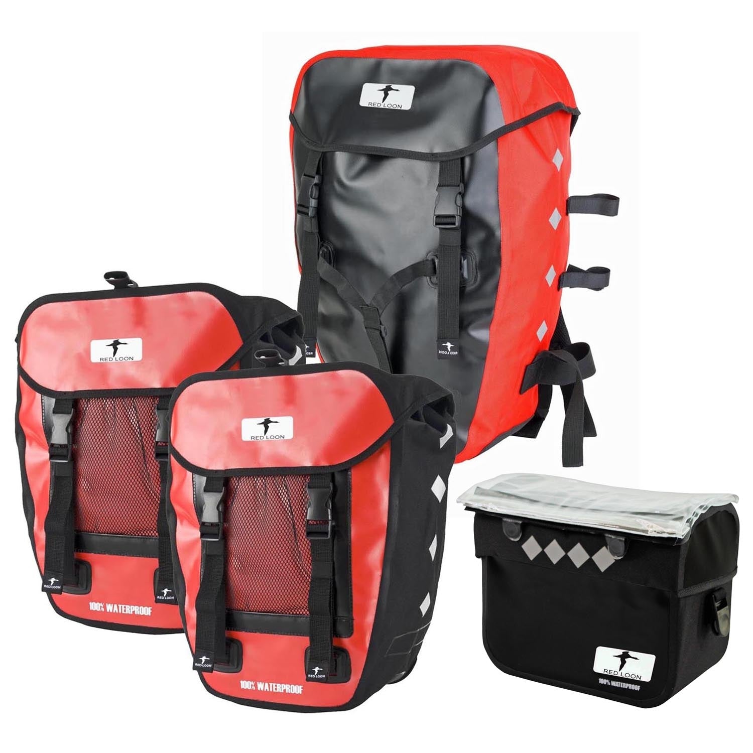 Red Loon Pro 3fach Packtasche + Lenkertasche Gepäckträgertasche Fahrradtasche