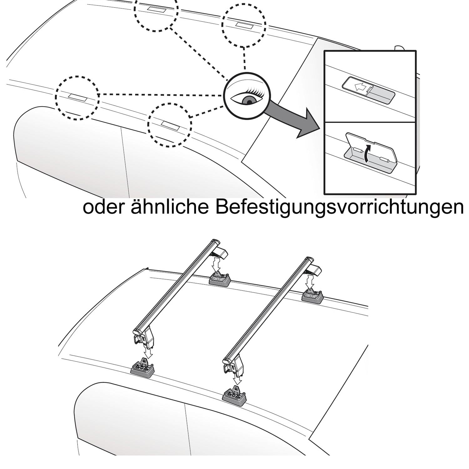 Dachbox VDPCA480 480 Ltr carbonlook  + Stahl Dachträger Menabo Tema kompatibel mit für Mercedes CLA Shooting Brake (X117 Kombi 5 Türer) ab 2015