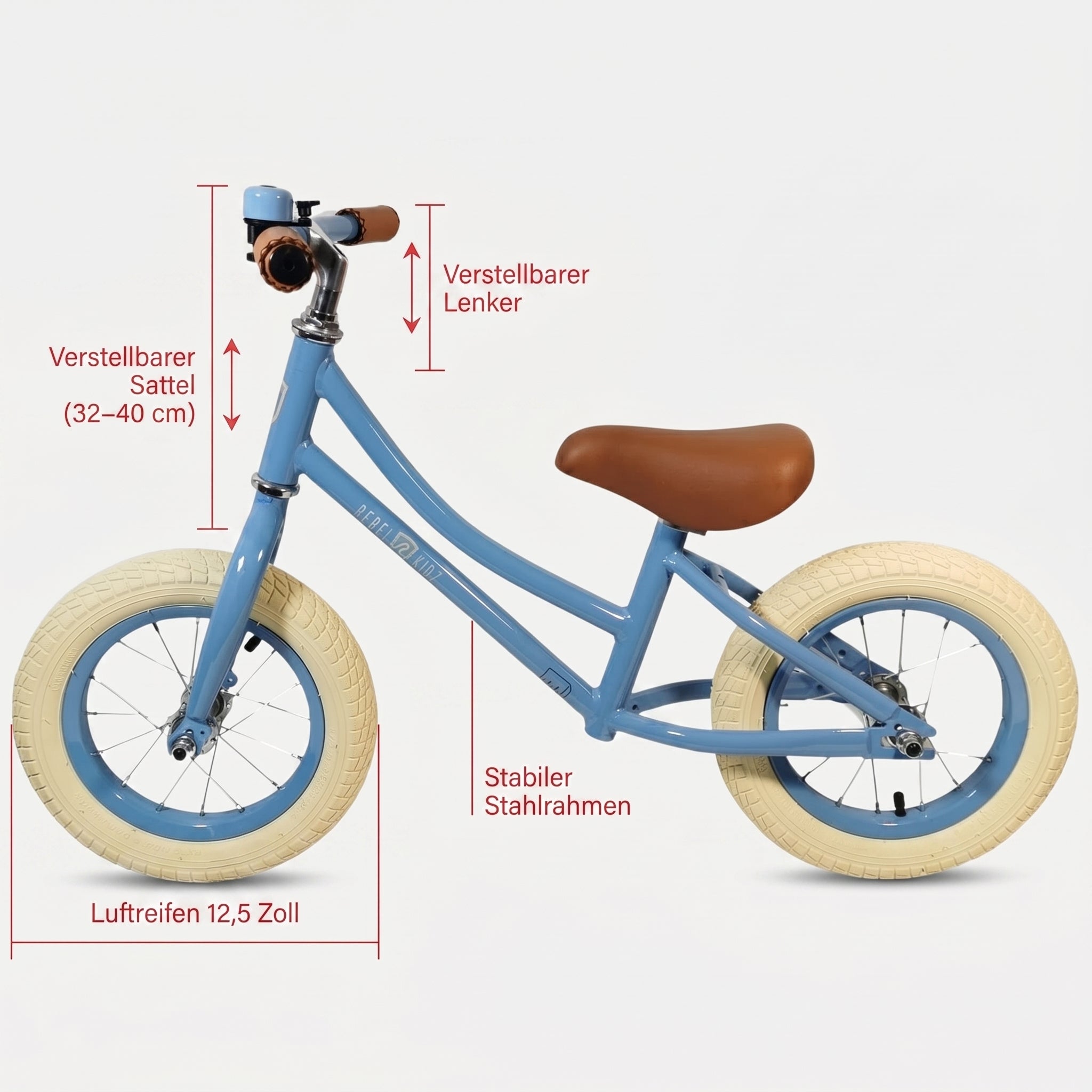 Nostalgie Lauflernrad Kinder Laufrad Kinderlaufrad Lauffahrrad im Retr – Redloonbike24 by vonderpalette