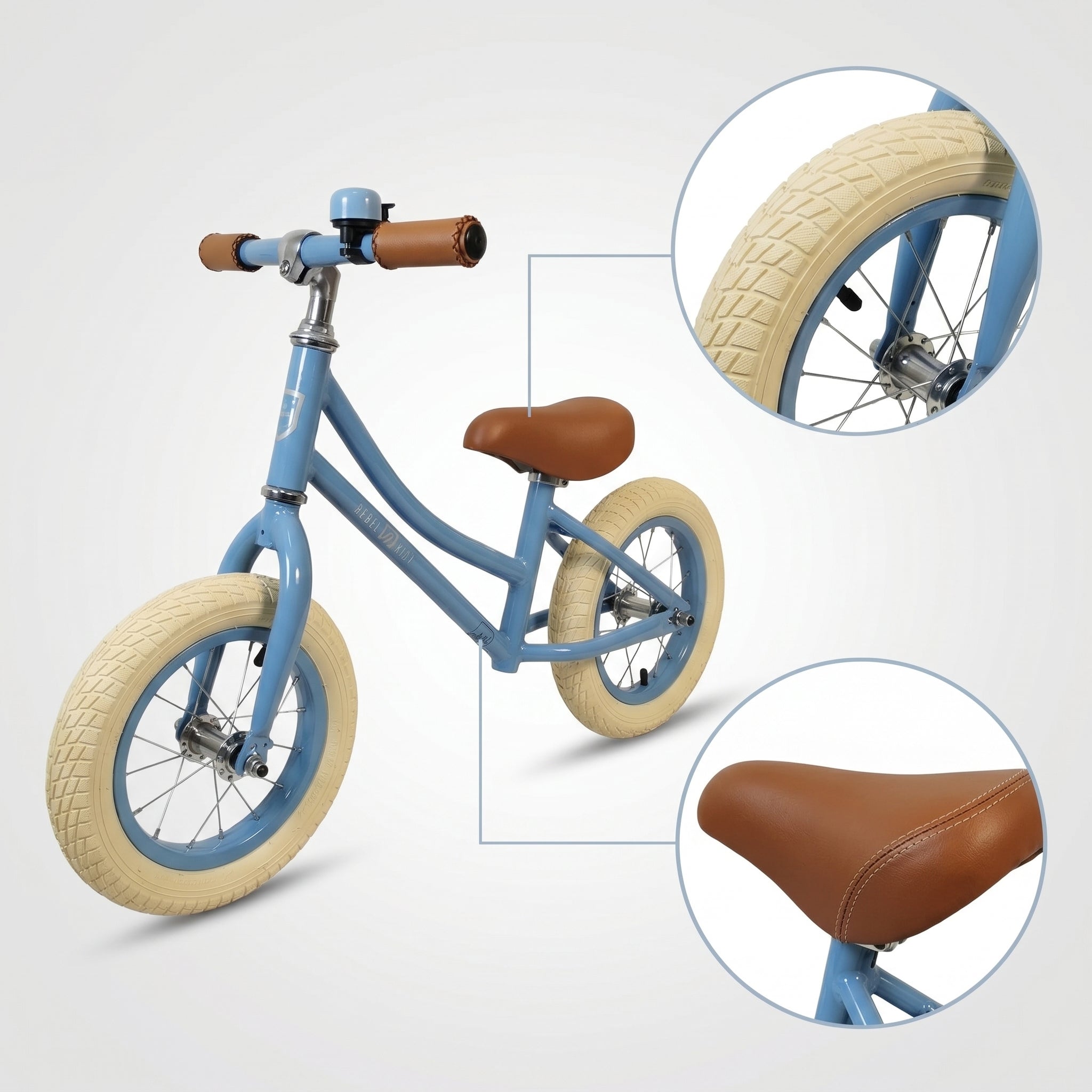 Nostalgie Lauflernrad Kinder Laufrad Kinderlaufrad Lauffahrrad im Retro-Look - Red Loon Air Classic - 12,5" Luftbereifung - aus hochwertigem Stahl - von 2 bis 5 Jahren - Balance Bike Lernfahrrad