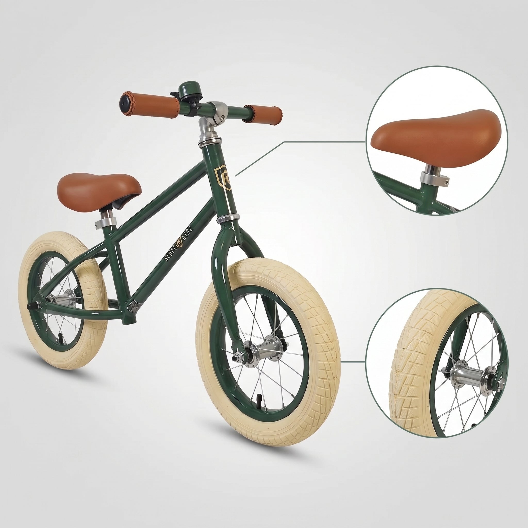 Nostalgie Lauflernrad Kinder Laufrad Kinderlaufrad Lauffahrrad im Retro-Look - Red Loon Air Classic - 12,5" Luftbereifung - aus hochwertigem Stahl - von 2 bis 5 Jahren - Balance Bike Lernfahrrad