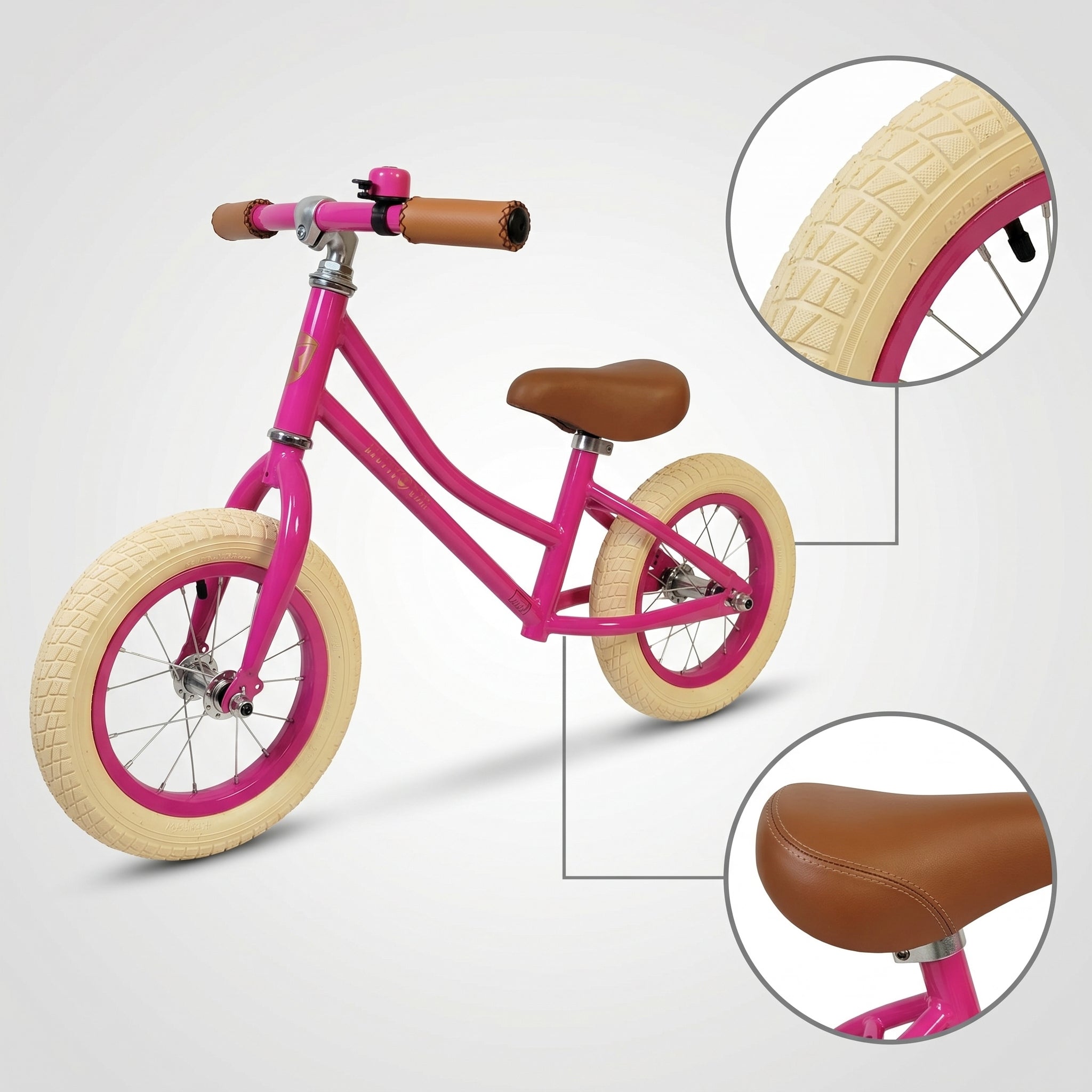 Nostalgie Lauflernrad Kinder Laufrad Kinderlaufrad Lauffahrrad im Retro-Look - Red Loon Air Classic - 12,5" Luftbereifung - aus hochwertigem Stahl - von 2 bis 5 Jahren - Balance Bike Lernfahrrad