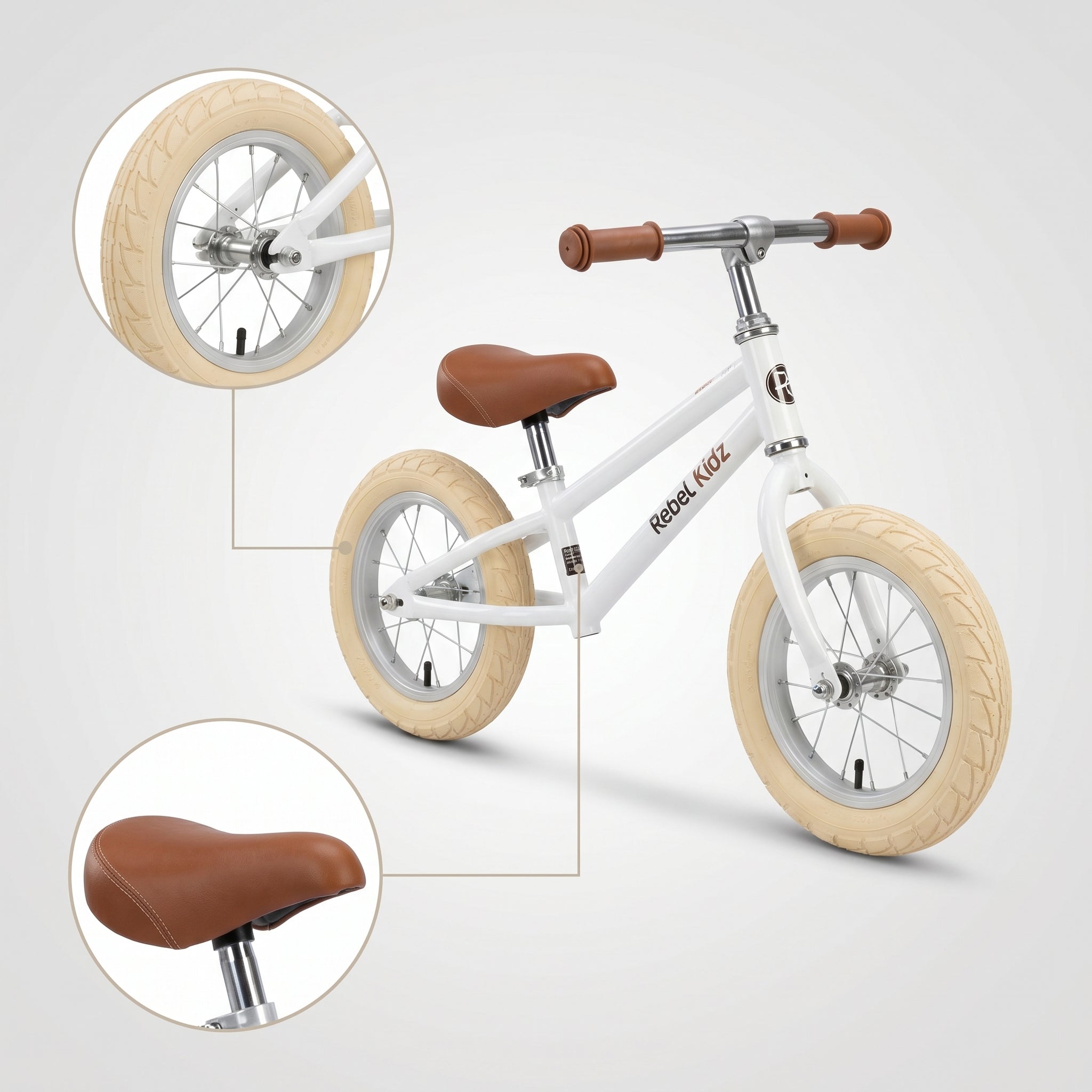 Nostalgie Lauflernrad Kinder Laufrad Kinderlaufrad Lauffahrrad im Retro-Look - Red Loon Air Classic - 12,5" Luftbereifung - aus hochwertigem Stahl - von 2 bis 5 Jahren - Balance Bike Lernfahrrad