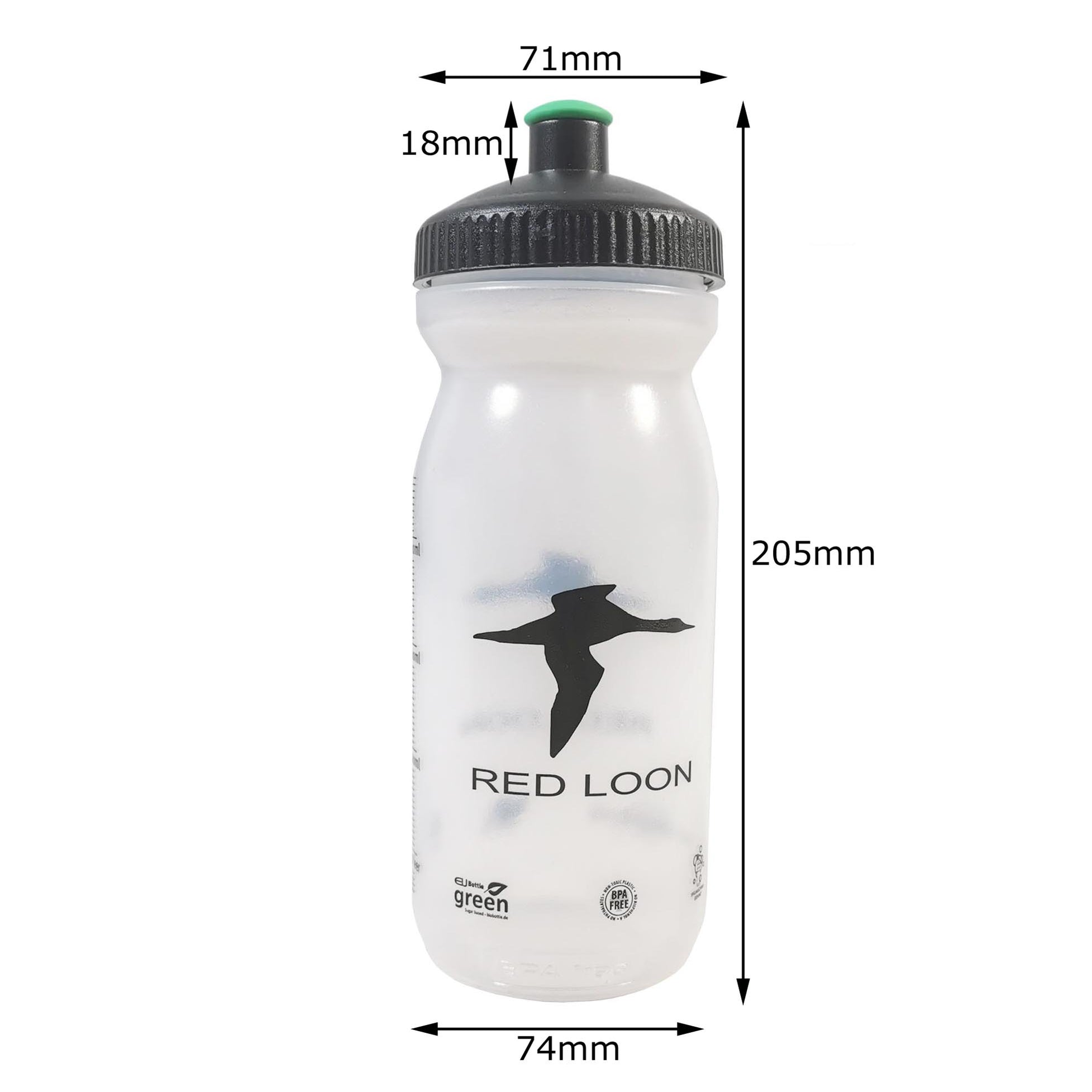Bio Trinkflasche Red Loon 600ml Fahrradflasche Wasserflasche umweltfreundlich BPA-frei