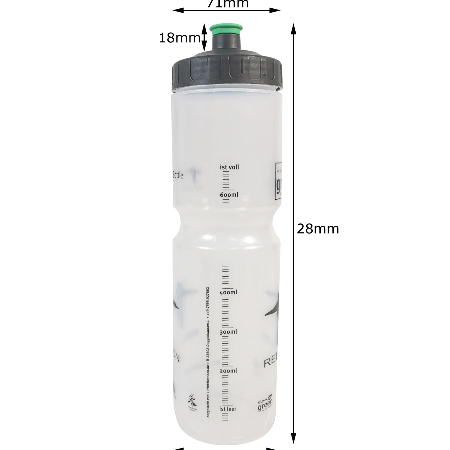 Bio Trinkflasche Red Loon 1000ml Fahrradflasche Wasserflasche umweltfreundlich BPA-frei