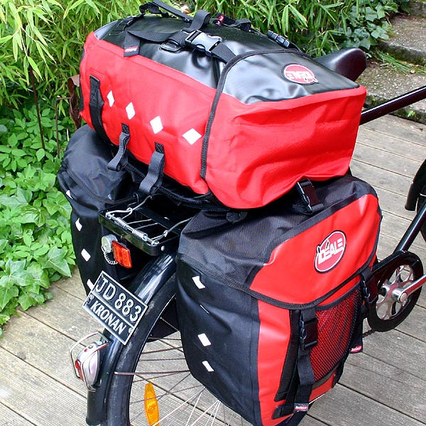 IDEALE HITEC 3 Fahrradtaschen Gepäcktaschen schwarz/rot
