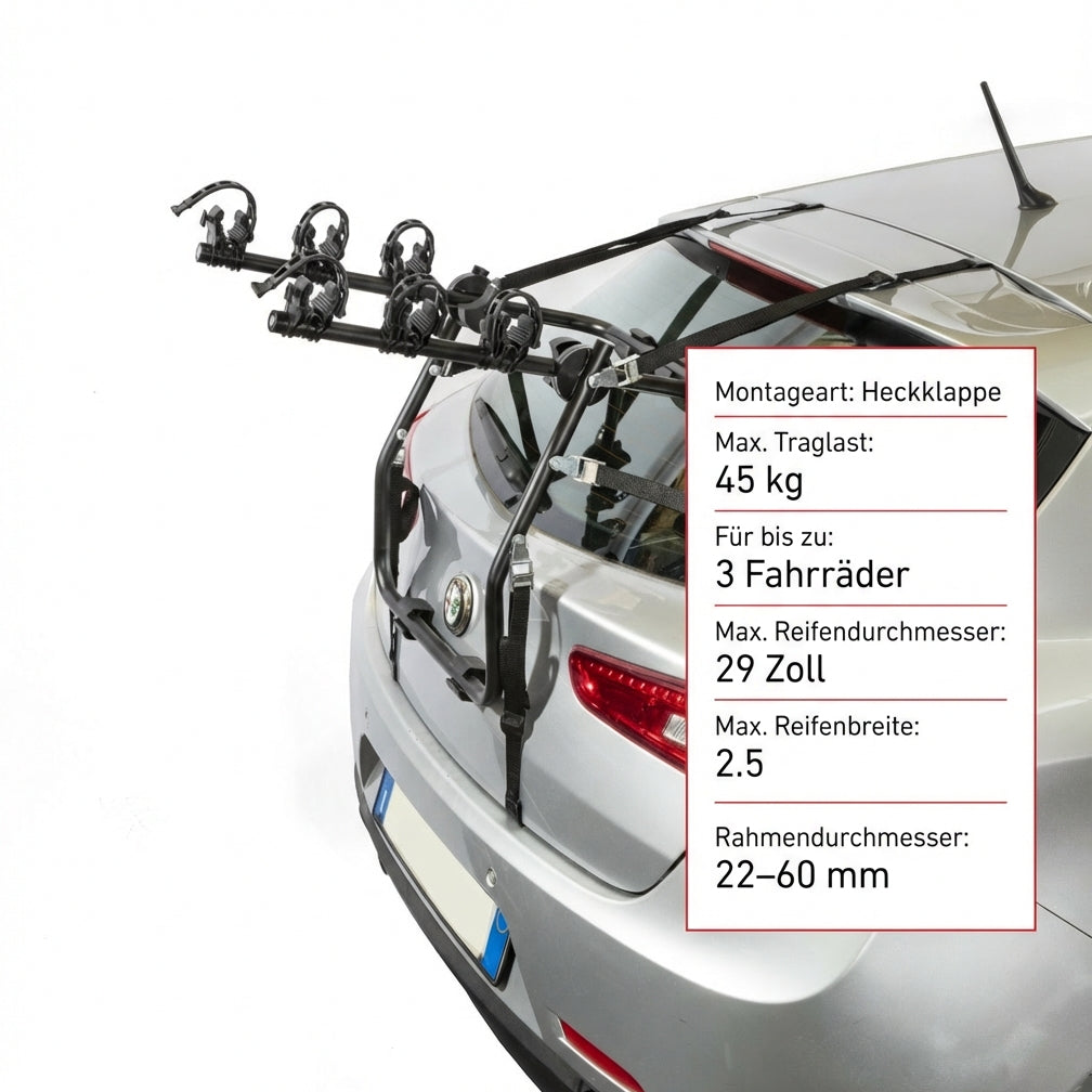 Heckträger Holiday Fahrradträger kompatibel mit Dacia Logan ab 04