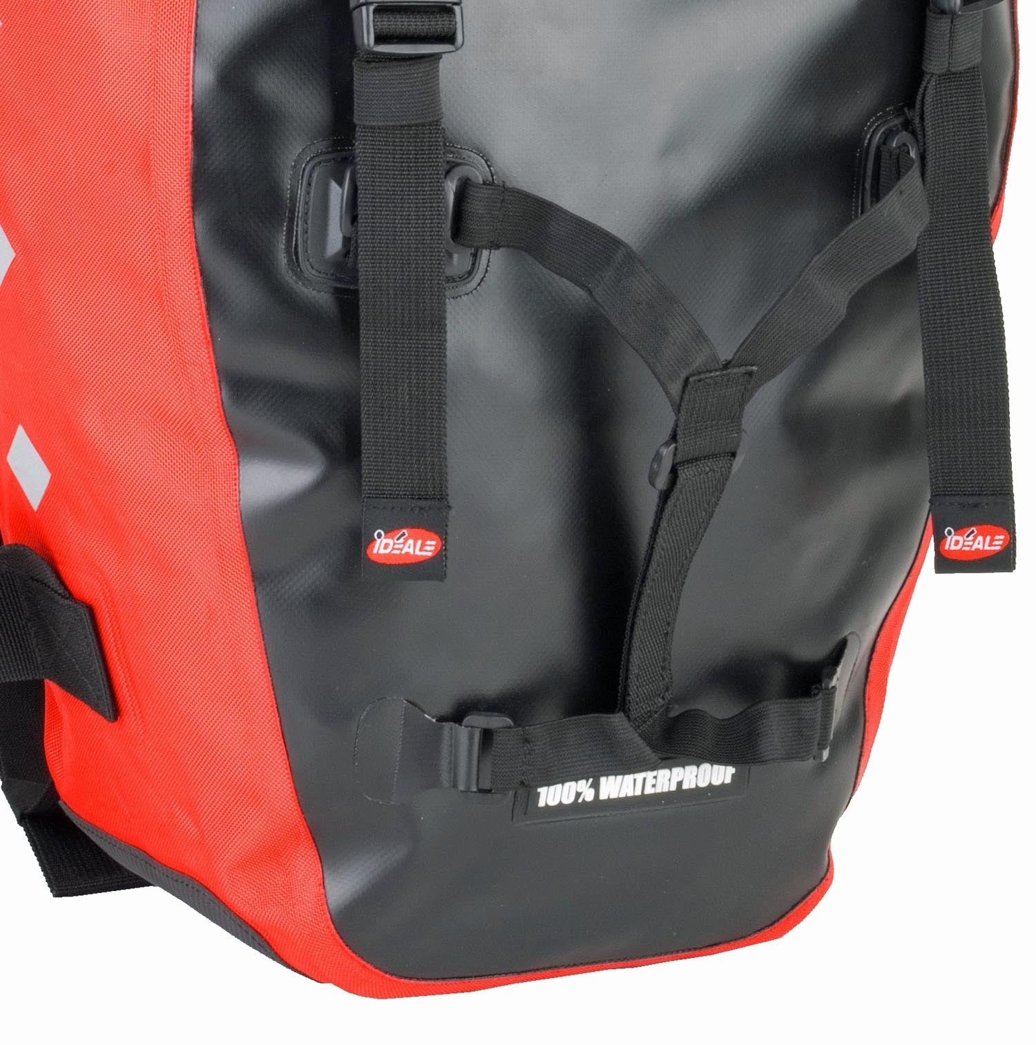 IDEALE HITEC 3 Fahrradtaschen Gepäcktaschen schwarz/rot