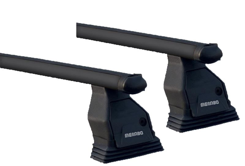 Dachbox VDP JUXT400 schwarz 400 Ltr abschließbar  + Stahl Dachträger Menabo Tema kompatibel mit für Mercedes CLA Shooting Brake (X117 Kombi 5 Türer) ab 2015